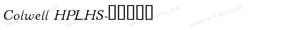 Colwell HPLHS字体转换